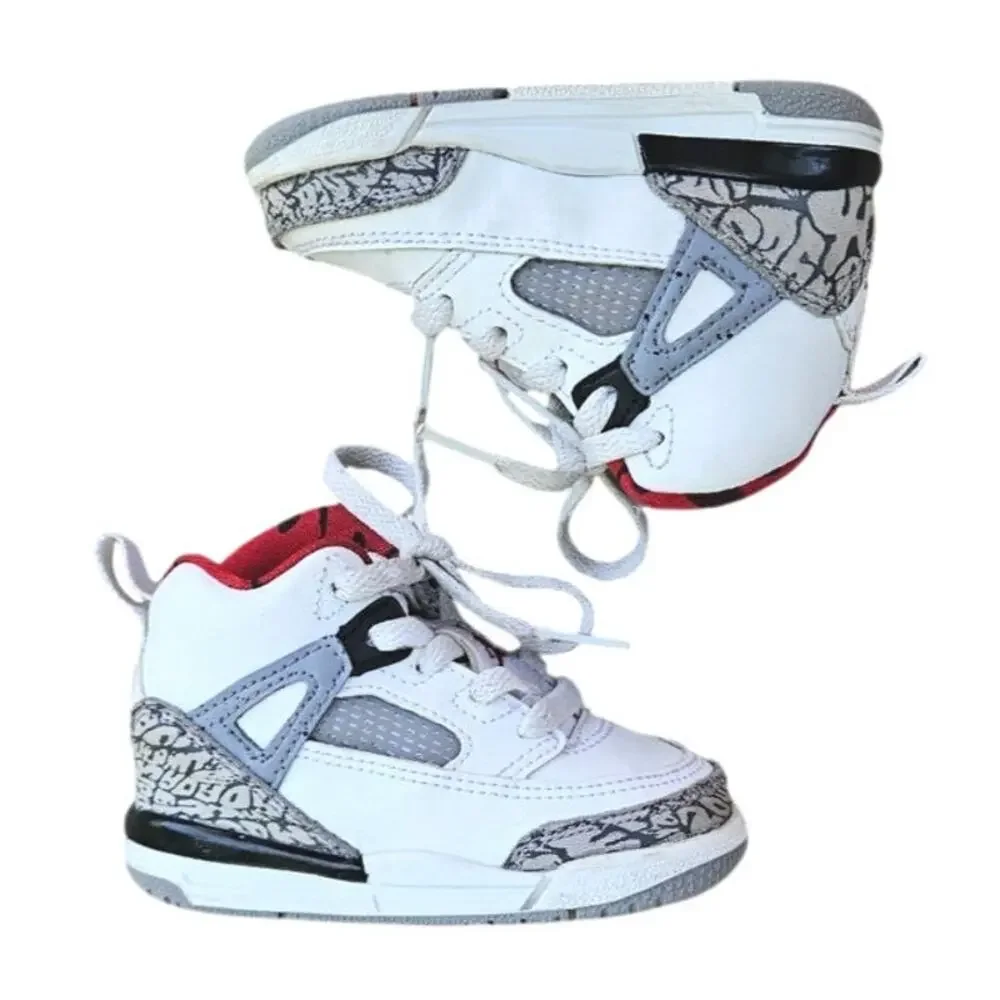 Nike Air Jordan Spizike Sneakers White Grey Black Red Toddler Size 4